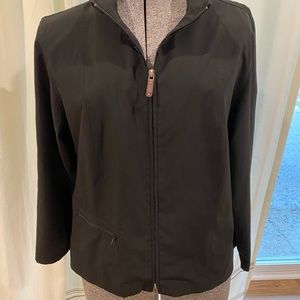 Zenergy by Chicos Black Zip Up Front Jacket Soft Light Weight Size 2-Large